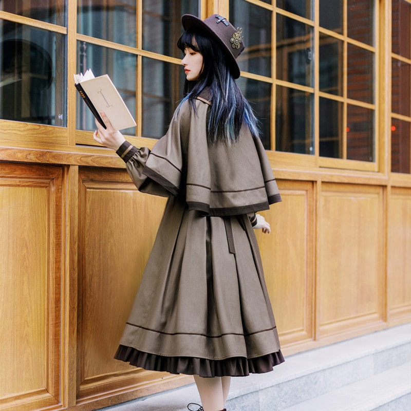 クラシックロリータ　上品なロングスカートドレス秋 ロリータファッション