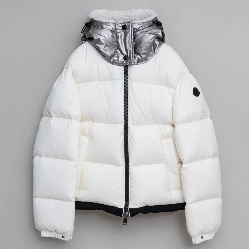 MONCLER Bufonie Short Down Jacket SILVER&WHITE